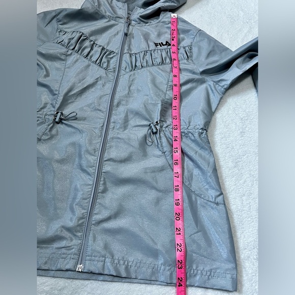 FILA Silver Metallic Shimmer Rain Jacket - XS - Picture 4 of 9
